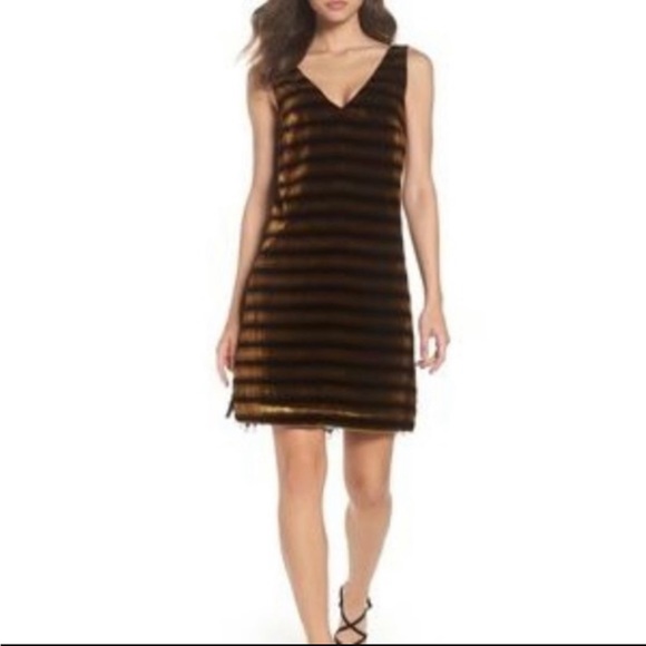 NWT French Connection Emma Stripe Velvet Dress 6 - Picture 1 of 10